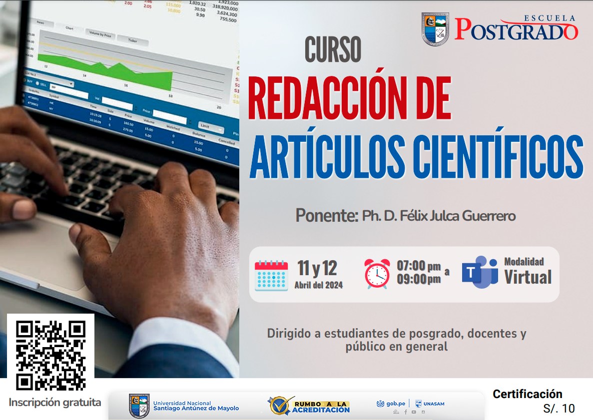  																CURSO: REDACCIÓN DE ARTICULOS CIENTÍFICOS
																