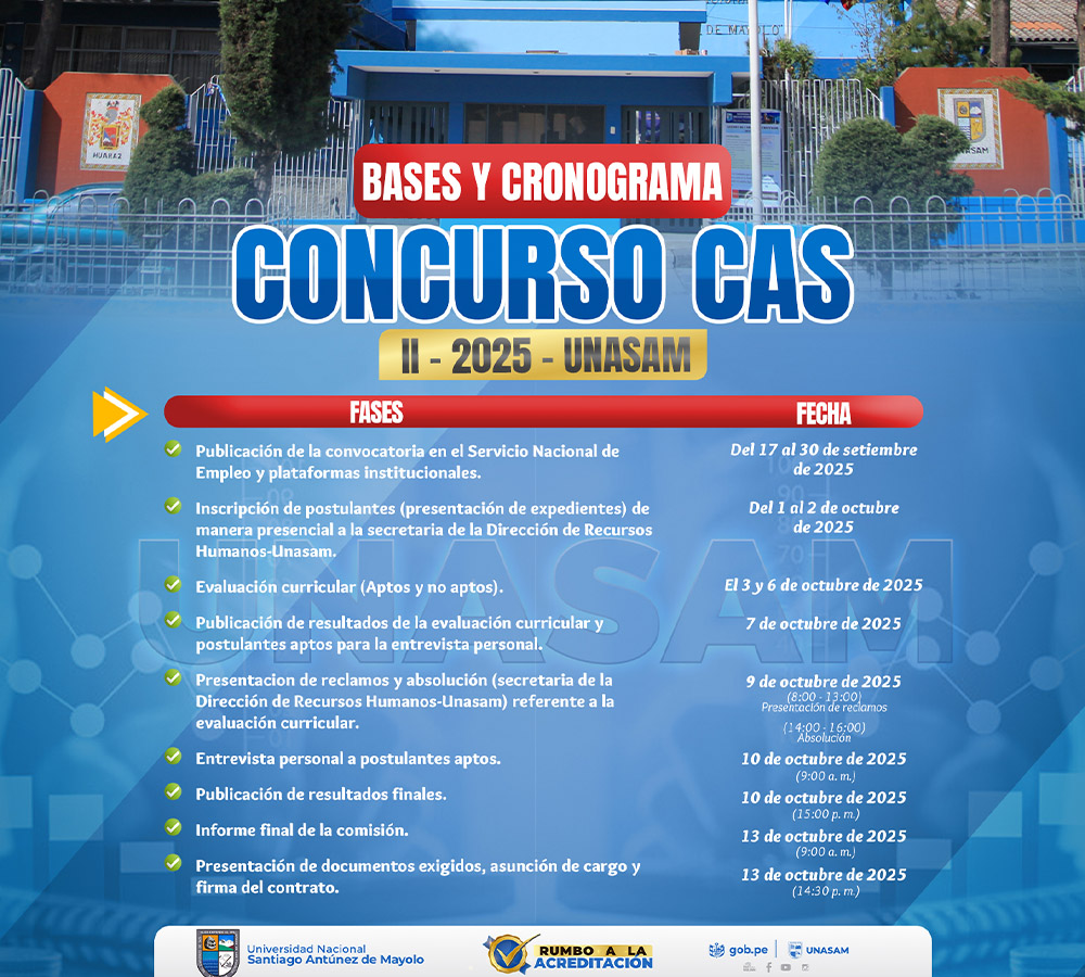  																CONCURSO CAS-II-2025-UNASAM 
																