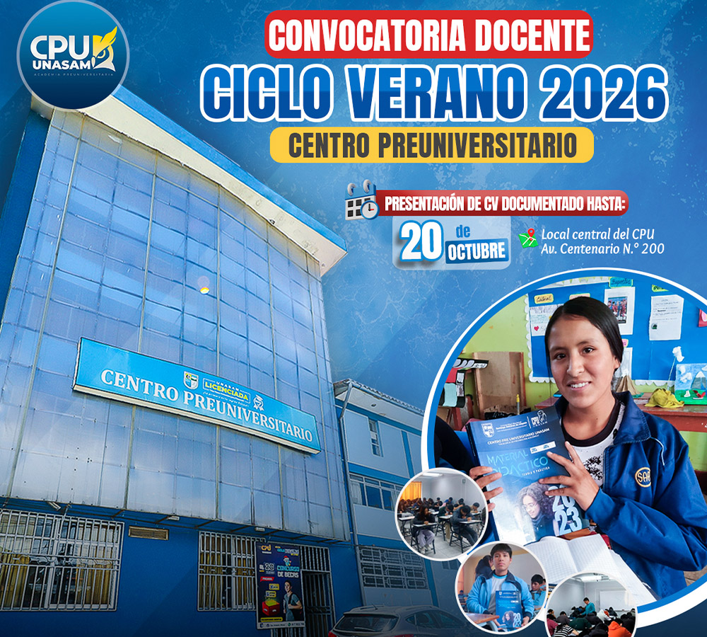  																CONVOCATORIA DOCENTE CICLO VERANO 2026 CPU 
																