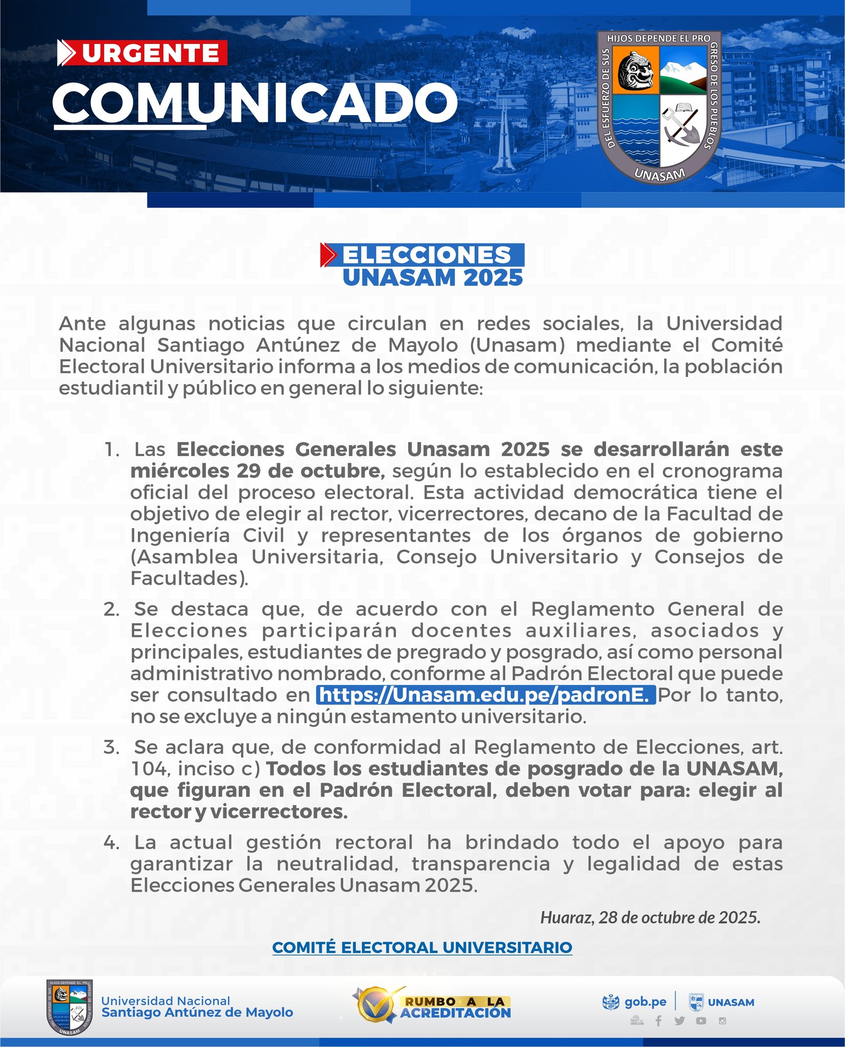  																COMUNICADO
																