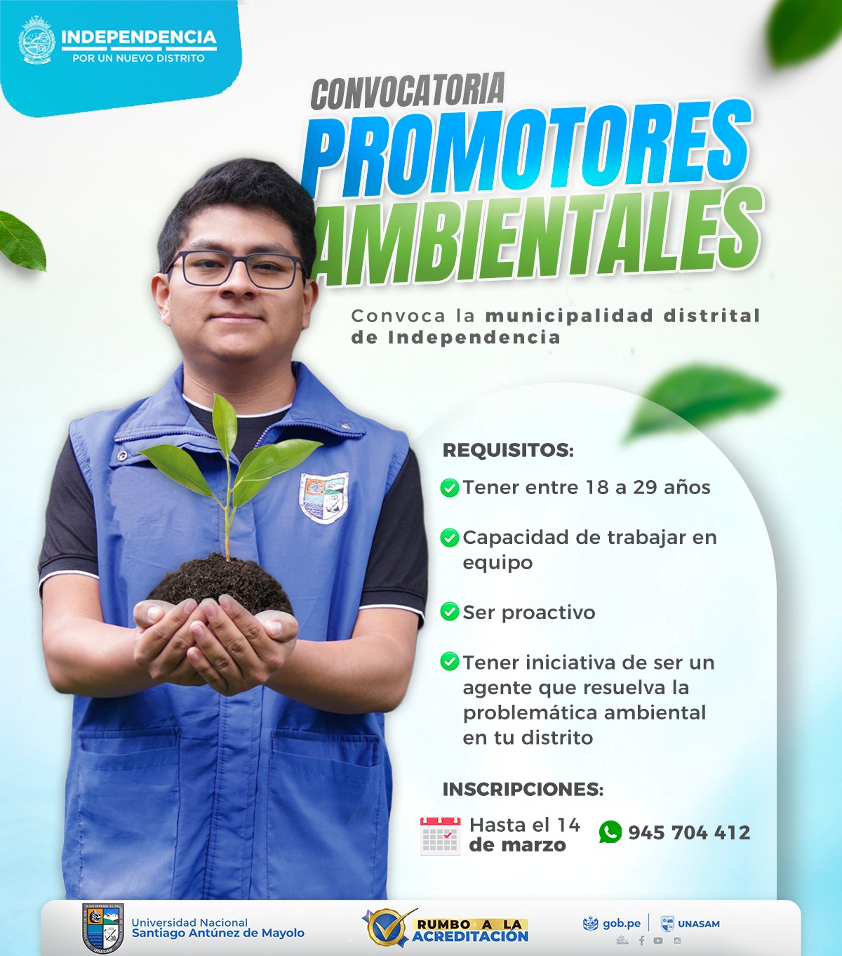  																SÉ PARTE DE NUESTRO VOLUNTARIADO JUVENIL AMBIENTAL
																