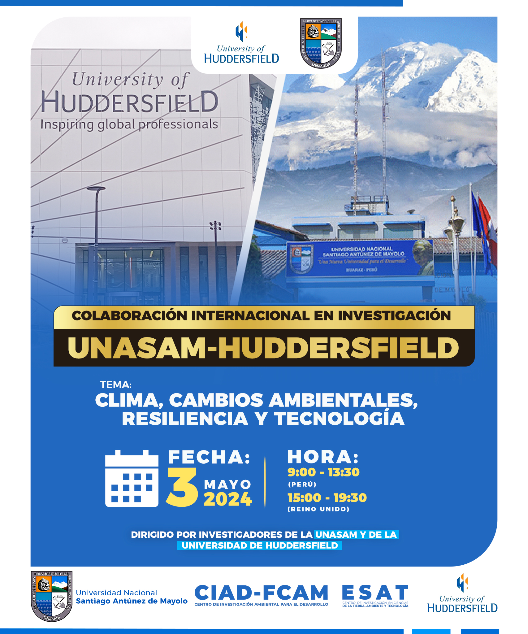  														COLABORACIÓN INTERNACIONAL: UNASAM Y UNIVERSIDAD DE HUDERSFIELD
														