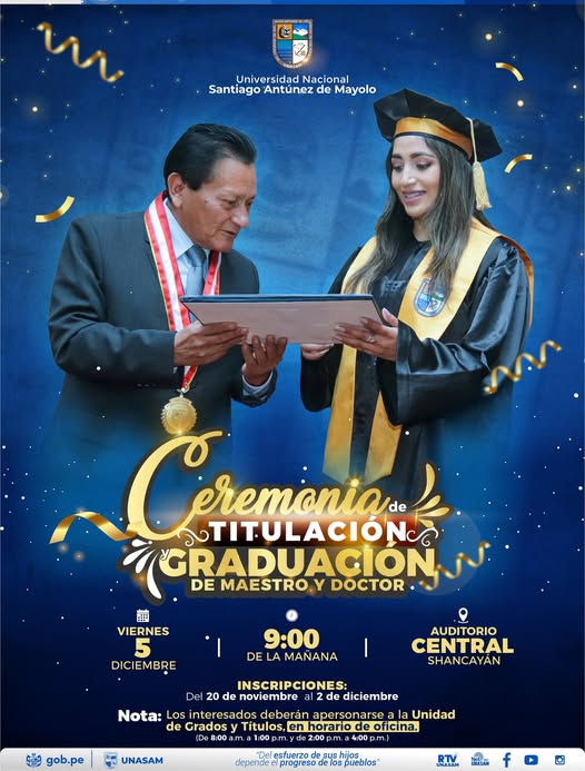  														CEREMONIA DE COLACION DE TITULOS PROFESIONALES Y GRADOS ACADEMICOS DE MAESTRO Y DOCTOR
														