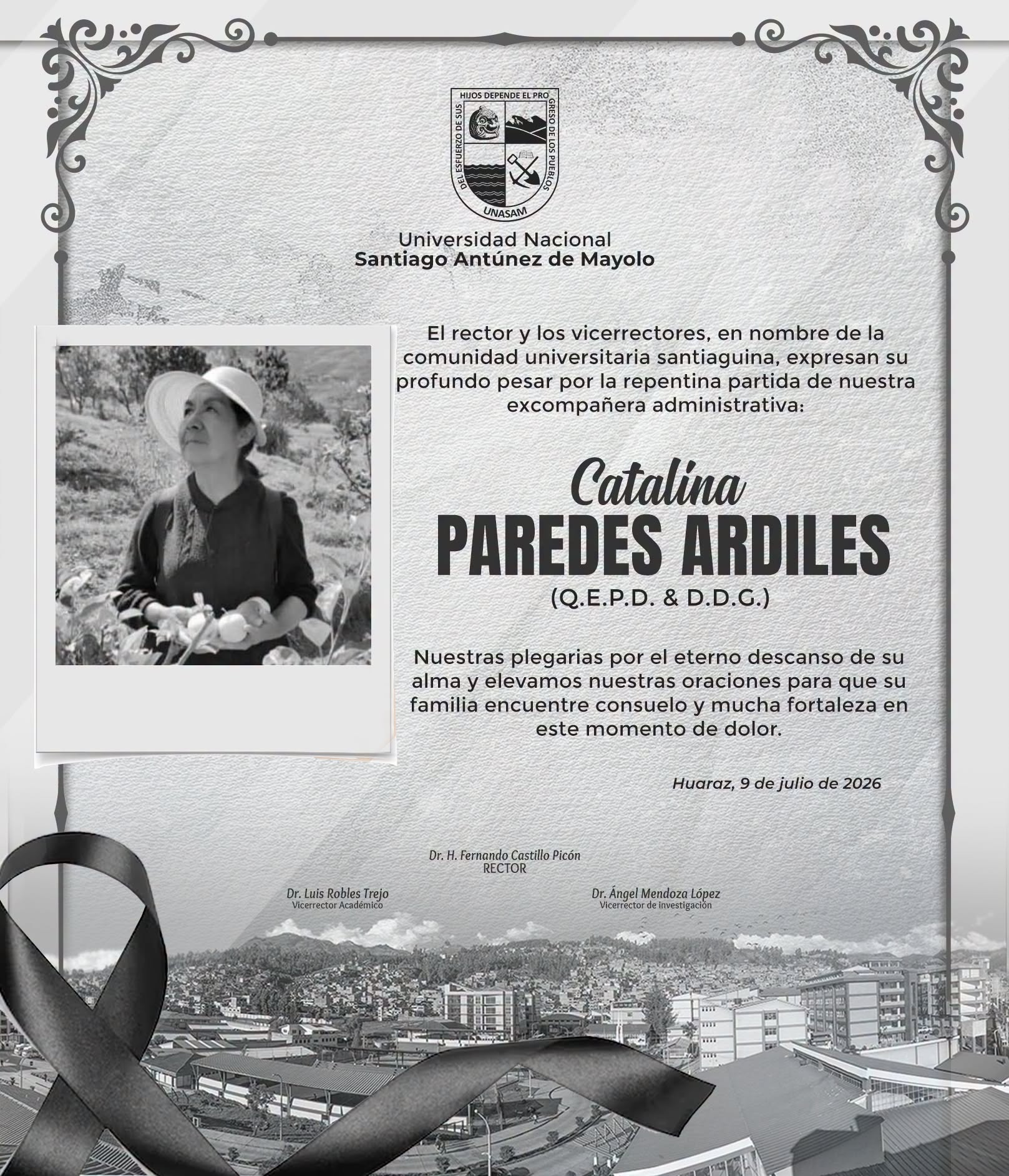  														Sra. Catalina Paredes Ardiles (Q.E.P.D & D.D.G.)
														