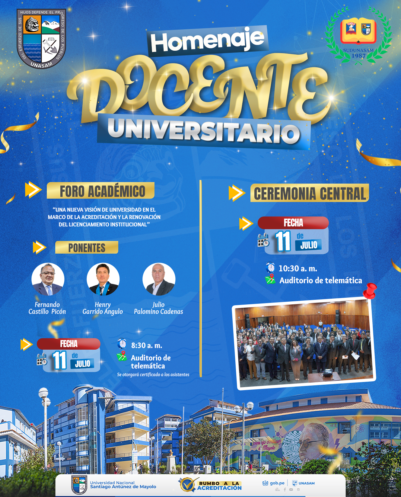  														HOMENAJE POR EL DÍA DEL DOCENTE UNIVERSITARIO
														