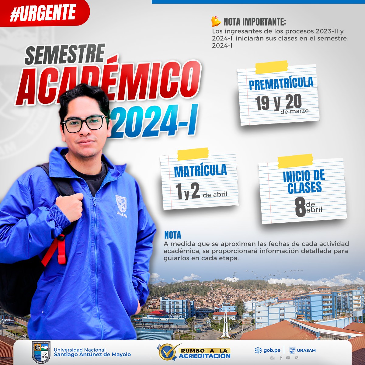  														CRONOGRAMA DEL SEMESTRE ACADÉMICO 2024 - I
														